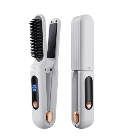 2-in-1 Hair Straightener Comb with Ceramic Coating