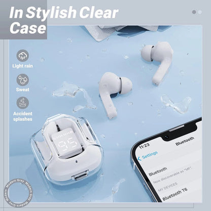 T6 Crystal Wireless Earphones -   سماعات كريستال لاسلكية T6